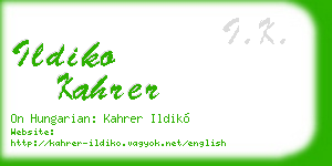 ildiko kahrer business card